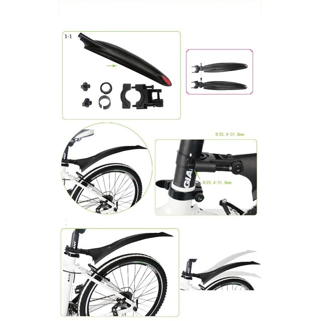 Крила пластик 24-26 кріпл. труба сідла №67 (пер. в вилку) з катафотом фото westvelo.com