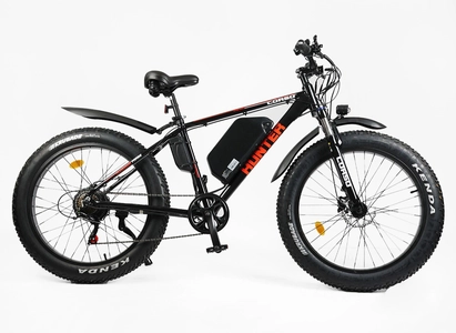 Електрофетбайк 26 AL Corso «HUNTER» HT-65108 алюміній 19", двигун 500W, акумулятор 48V15Ah літієвий, (к-т SHIMANO) чорно-червоний