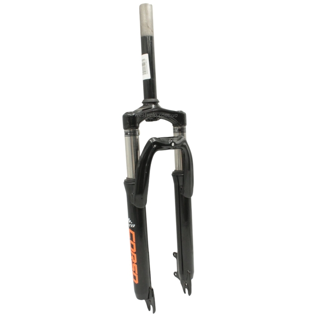 Вилка 24 аморт. безрізьб CORSO, чорна, disk, шток Ø28.6 L-200mm фото westvelo.com
