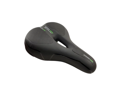 Сідло на демпферах з отвором № 8025 м'яке з катафотом, чорно-зелене