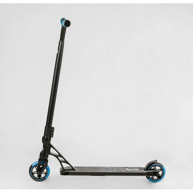 Самокат трюковий Best Scooter «REACTOR» RC-11108 чорно-блакитний, HIC-система, пеги, AL диск та дека, колеса PU Ø110mm, ширина керма - 55 см фото westvelo.com