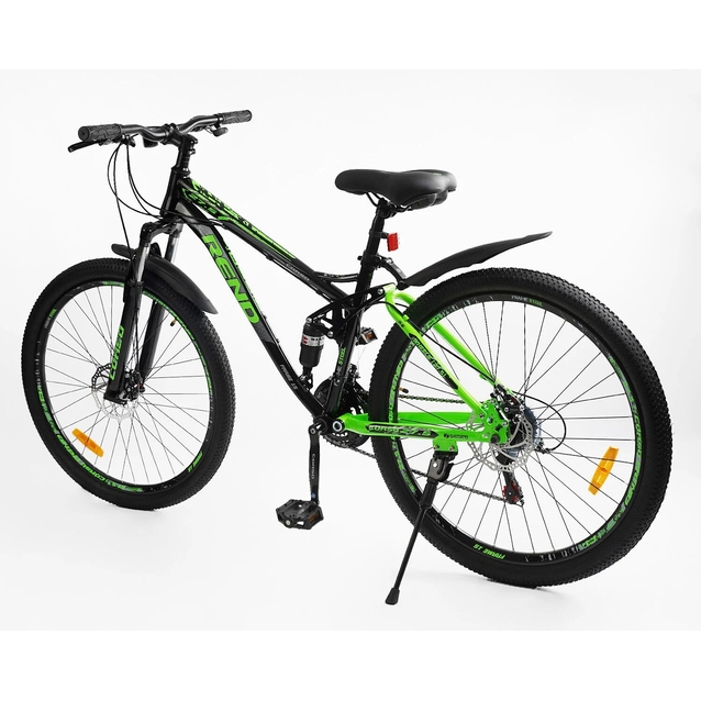 Велосипед 27.5 ST Corso «REND» RD-60280 сталь 15", (к-т SHIMANO) чорно-салатовий фото westvelo.com