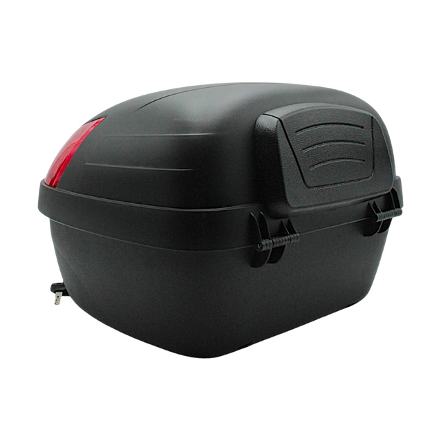 Кофр (багажник) для мотоцикла задній LIPAI 668 (424х415х296) 30L чорно-червоний з катафотом, швидко з'ємний фото westvelo.com