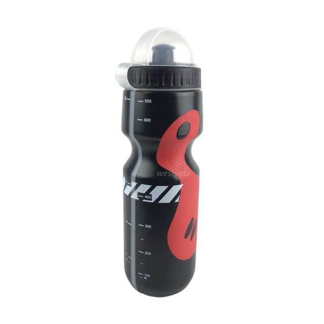 Фляга Discovery 650ml харч.пластик, чорно-червона, з гумовими вставками фото westvelo.com
