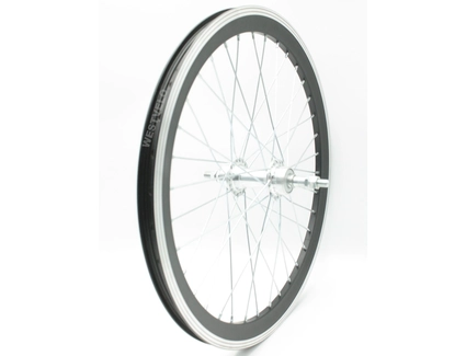 Колесо 20 зад, обід 2-ний чорний, втулка AL на віночках, диск різьба