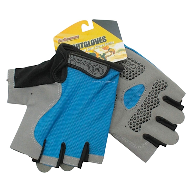 Рукавиці "L" (21-22 см) HONGMAILONG GEL сіро-сині (357) фото westvelo.com