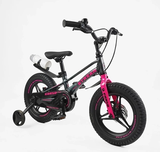 Дитячий велосипед 14 MG Corso «STREAM» SM-14154, магнієва рама, сіро-рожевий