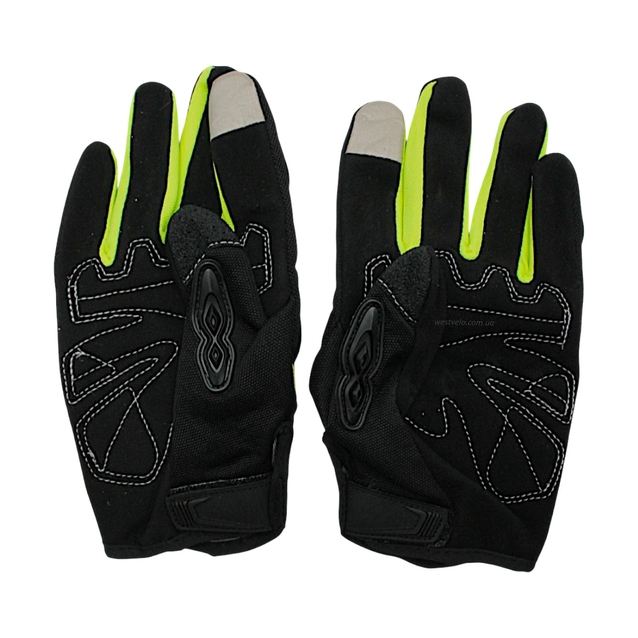 Мото рукавиці (L) "SUOMY" (SU‑10) чорно-зелені (сенсорний палець) фото westvelo.com