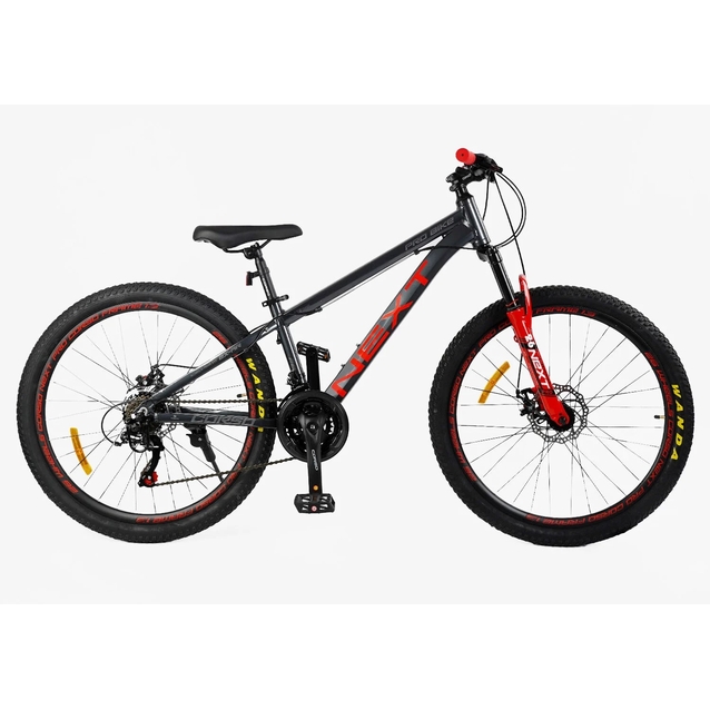 Велосипед 26 AL Corso «NEXT» NX-26014 алюміній 13", (к-т SHIMANO) графітово-червоний фото westvelo.com