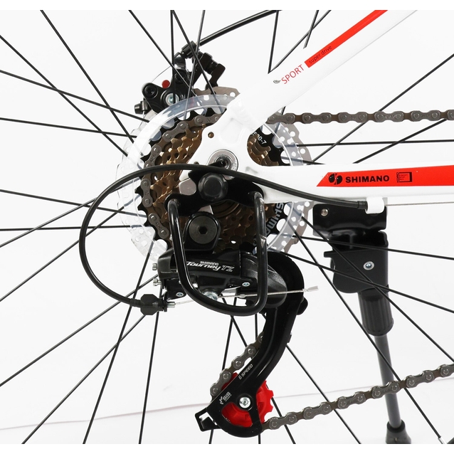 Велосипед 26 AL Corso «KORD» KD-13840 алюміній 13", (к-т SHIMANO) біло-чорно-червоний фото westvelo.com