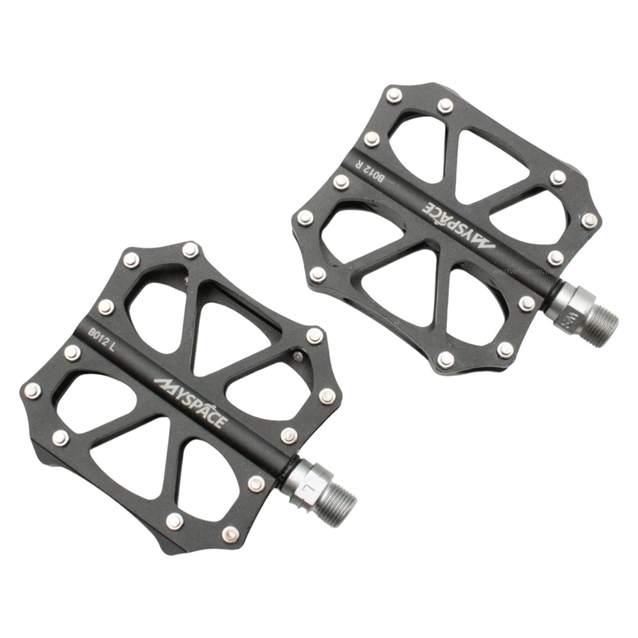 Педалі алюміній проми MYSPACE В012, чорні з змінними шипами фото westvelo.com