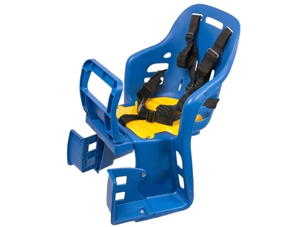 Крісло дитяче, пластик, на зад. багажник, "JLD" з м'ягкою підкладкою, синє