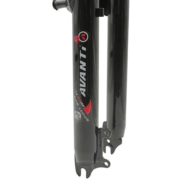 Вилка 26 аморт. різьб. Ø25.4mm V-brake + disk, L-210mm р.з L-100mm, AVANTI, чорна фото westvelo.com