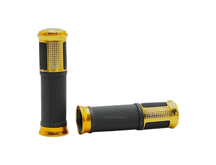 Мото гріпси GJCT (Suzuki) з відбійником, золотий, Гума/Алюміній