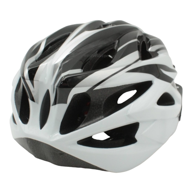 Вело шолом (54-56см) чорно-білий фото westvelo.com