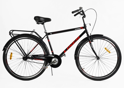 Міський велосипед 28 ST Corso «LINER» LN-28650 сталь 21", чорно-червоний