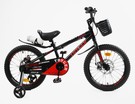 Дитячий велосипед 18 AL Corso «TAYGER»  TG-78512 алюмінієва рама, дискові гальма, чорно-червоний фото westvelo.com