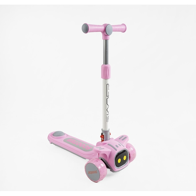 Самокат 5в1 Skyper TY-1061, колеса PU 125х40мм зі світлом, укр озвучування та підсвічування платформи, сіро-фіолетовий фото westvelo.com