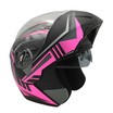 Мото шолом, трансформер (S 55-56) F2 158  Fuchsia (рожевий), чорний, матовий з відкидними окулярами фото westvelo.com