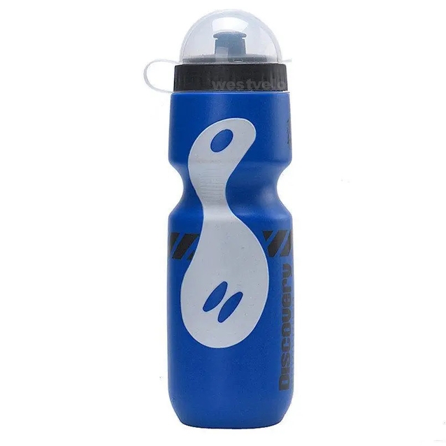 Фляга Discovery 650ml харч.пластик, синьо-біла, з гумовими вставками фото westvelo.com
