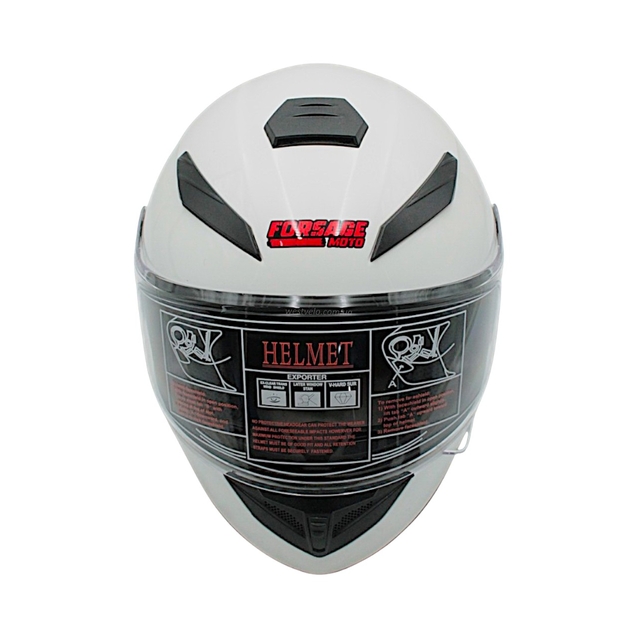 Мото шолом, закритий (L) "223" білий, глянцевий фото westvelo.com