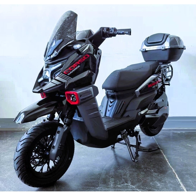 Електроскутер Corso «MAVERICK RS» MR-847396, двигун 2999W, акумулятор 72V 50Ah літій-залізо-фосфатний, чорно-червоний, колеса 12" фото westvelo.com