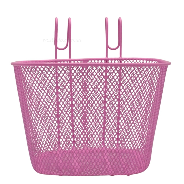 Кошик дитячий метал сіточка, на гачки, рожевий фото westvelo.com