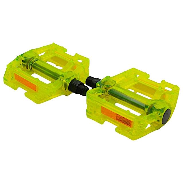 Педалі полікарбонат Hengchi FPD-287, прозорий, салатові (Тайвань) фото westvelo.com