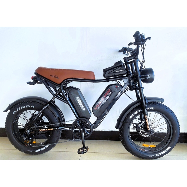 Електрофетбайк 20 ST Corso «VULCAN» L-89127 сталь, двигун 1200W, акумулятор 2х48V18Ah літієвий, (к-т SHIMANO) чорно-коричневий фото westvelo.com