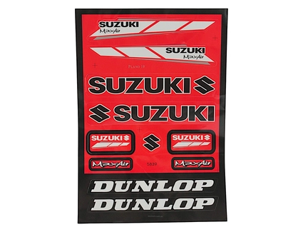 Наклейки "Suzuki/Dunlop" 5839A 11шт (22x32см) червоні
