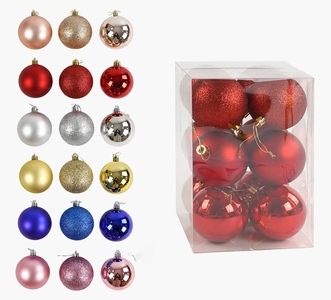 Новорічні прикраси 12 шт, кульки, D = 3,5 см, у слюді, ВИДАЄТЬСЯ МІКС ВИДІВ (C 67656)