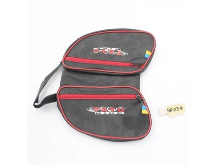 Сумка на раму овальна TATU-BIKE (В2214) двосекційна (20/12/25см) чорна із черв. кантом