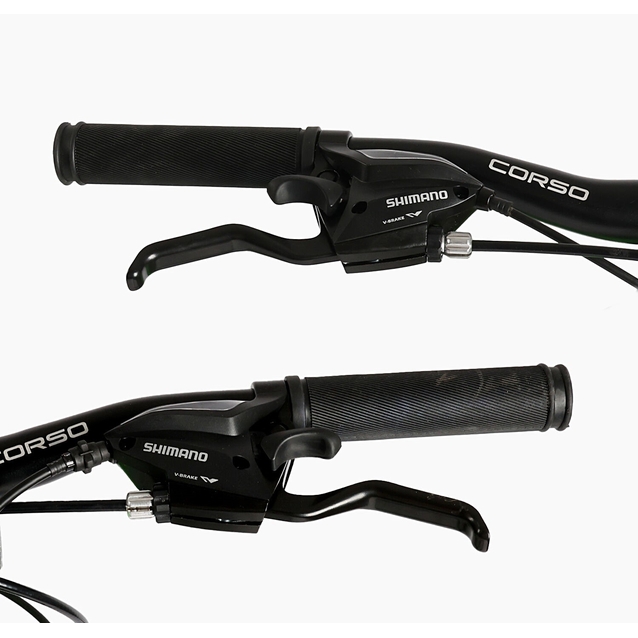 Велосипед 26 AL Corso «KORD» KD-80420 алюміній 15", (к-т SHIMANO) чорно-сіро-зелений фото westvelo.com