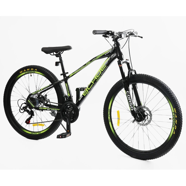 Велосипед 26 AL Corso «BLADE» BD-26204 алюміній 13", (к-т SHIMANO) чорно-салатовий фото westvelo.com