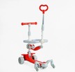 Самокат 5в1 Skyper J-08328, колеса PU 125х40мм зі світлом, укр.озвучування та підсвічування платформи, сіро-червоний фото westvelo.com