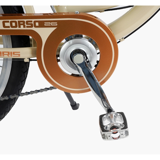 Міський велосипед 26 ST Corso «POLARIS» PS-72411 сталь 16,5", (к-т SHIMANO) бежевий (+к/к/б) фото westvelo.com