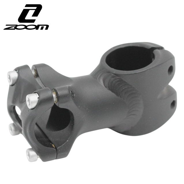 Винос руля на безрізьбову вилку Ø28.6-Ø25.4мм, L-60мм, ZOOM (1304C) чорний круглий фото westvelo.com