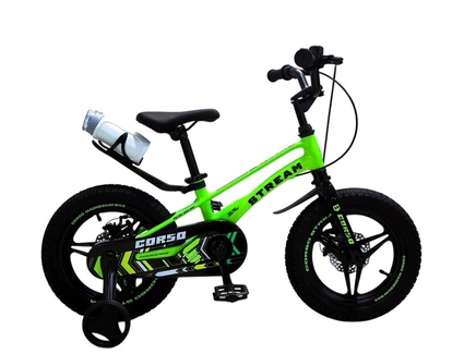 Дитячий велосипед 14 MG Corso «STREAM» SM-14018, магнієва рама, салатовий