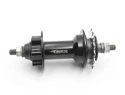 Втулка задня, (AL) TATU-BIKE, SINGLE SPEED (16T), під вісь 10мм, диск гальма 6 болтів, віночки, гайка, чорна (14Gx36H)