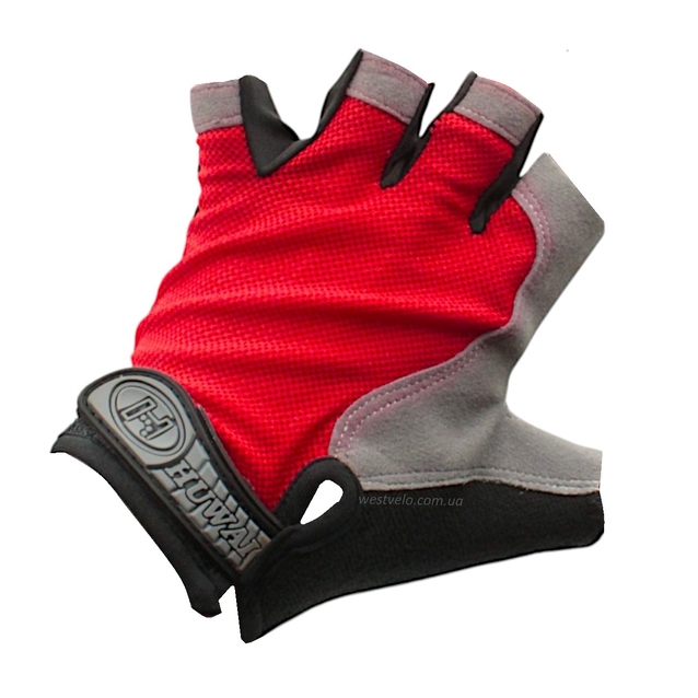 Рукавиці "M" (20-21 см) HUWAI червоно-сірі (370) фото westvelo.com