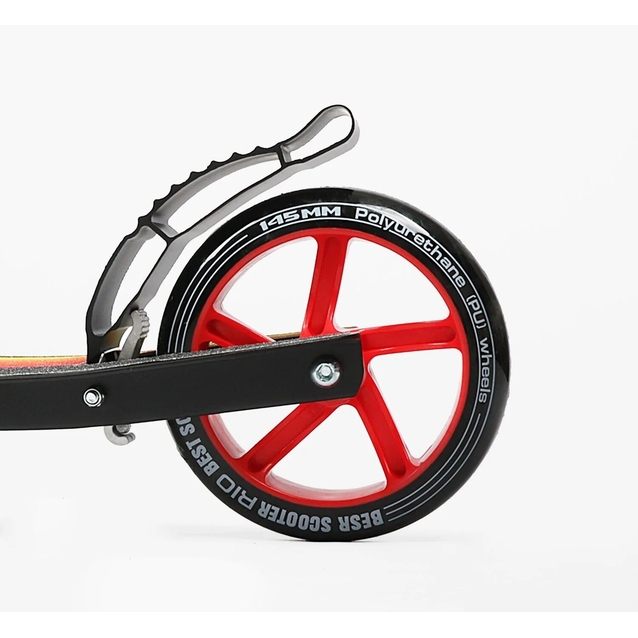 Самокат дитячий 2-х колісний, PU Best Scooter «RIO» R-80960 червоний, Ø145mm, передній амортизатор, AL гальмо фото westvelo.com
