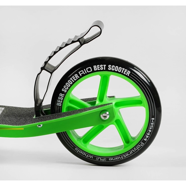 Самокат дитячий 2-х колісний, PU Best Scooter «RIO» 12005 салатовий, Ø145mm, передній амортизатор, AL гальмо фото westvelo.com