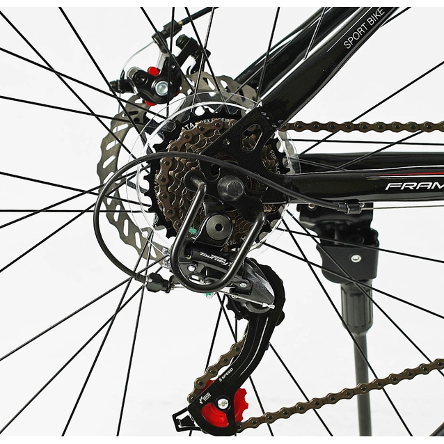 Велосипед 27.5 ST Corso «TORNADO» TR-27639 сталь 15,5", (к-т SHIMANO) чорно-червоний фото westvelo.com