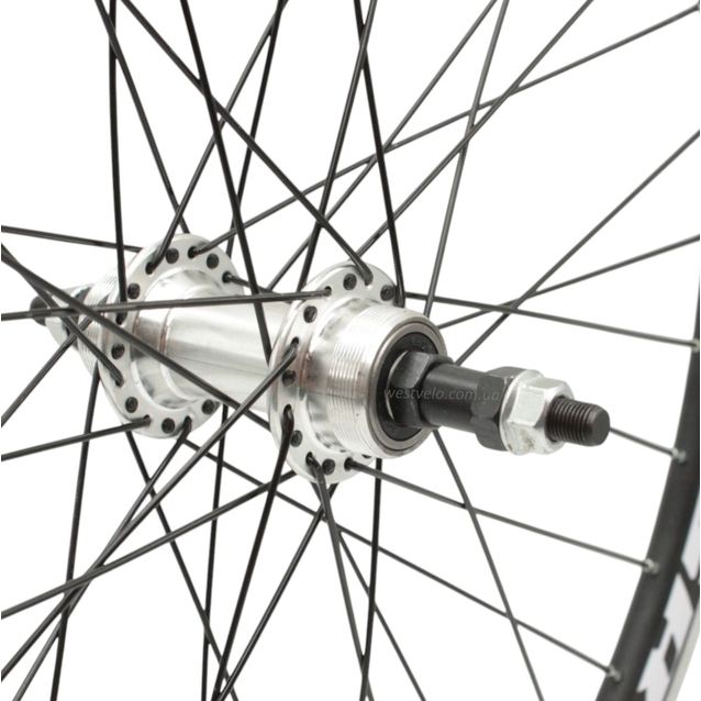 Колесо 24 зад, обід 2-ний чорний, втулка AL на промах, чорна спиця фото westvelo.com