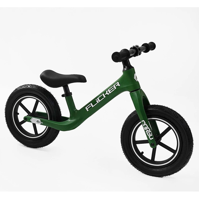 Велобіг 12 Corso надувні колеса, нейлонова рама «FLICKER»  FL-0228-76 зелений фото westvelo.com