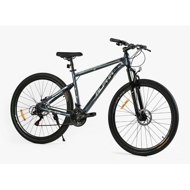 Велосипед 29 ST Corso «ALPHA» LF-29360 сталь 19", (к-т SHIMANO) графіт (сіро-блакитний)