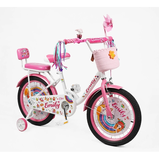 Дитячий велосипед 18 ST Corso «EMILY» ML-30174 біло-рожевий фото westvelo.com