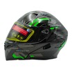 Мото шолом, трансформер (M) DOT "1001-38" чорно-зелений глянцевий, вмонтовані окуляри фото westvelo.com