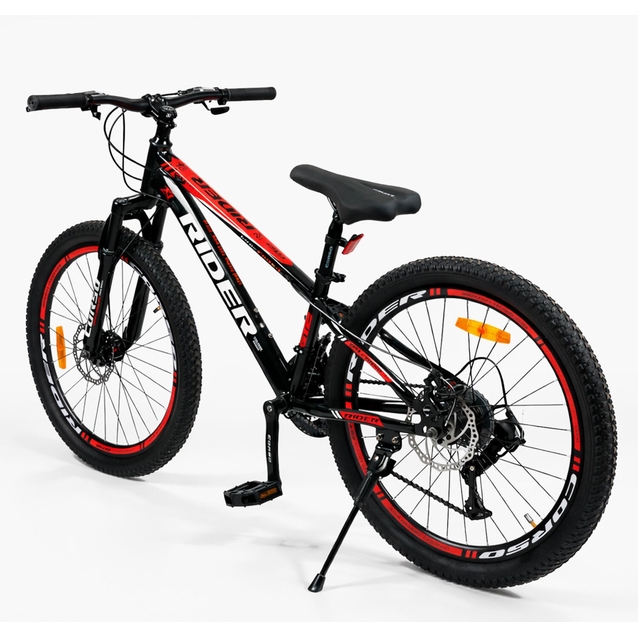 Велосипед 24 ST Corso «RIDER» RD-24952 сталь 11", (к-т LTWOO-A2) чорно-червоний фото westvelo.com