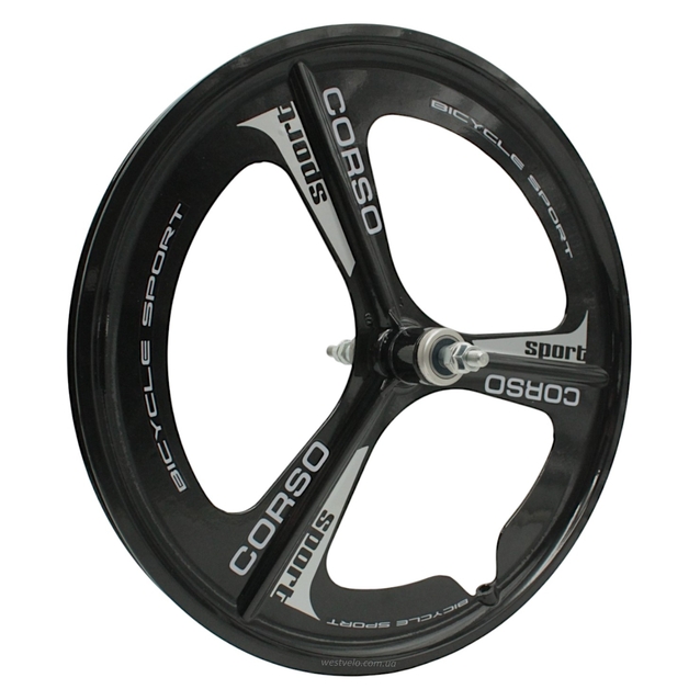 Колеса 20 перед+зад, обода ЛИТІ чорні Corso, втулка на промах, диск різьба фото westvelo.com